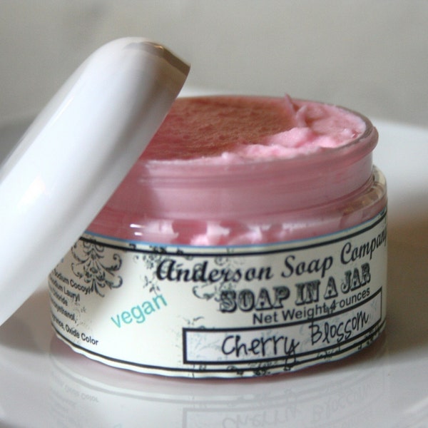 Cherry Blossom (Size 4 oz. jar) Soap In A Jar (Fluffy Whipp)