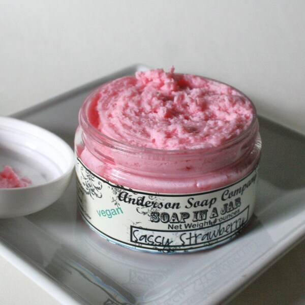 Sassy Strawberry(4 oz. jar) Soap In A Jar (Fluffy Whipp)