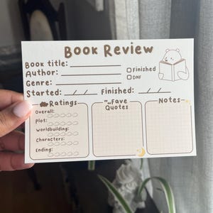 Jeu de cartes de critique de livre | Cartes de critique de livre confortables, suiveur de livre, nombre d'étoiles, encart