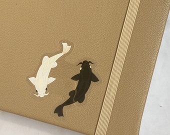 Koi Fish Pair Clear Sticker: Waterproof Journaling Sticker