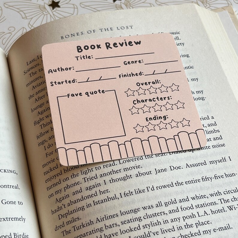 Book Review Card Set: Cozy Star Rating Tracker - Etsy