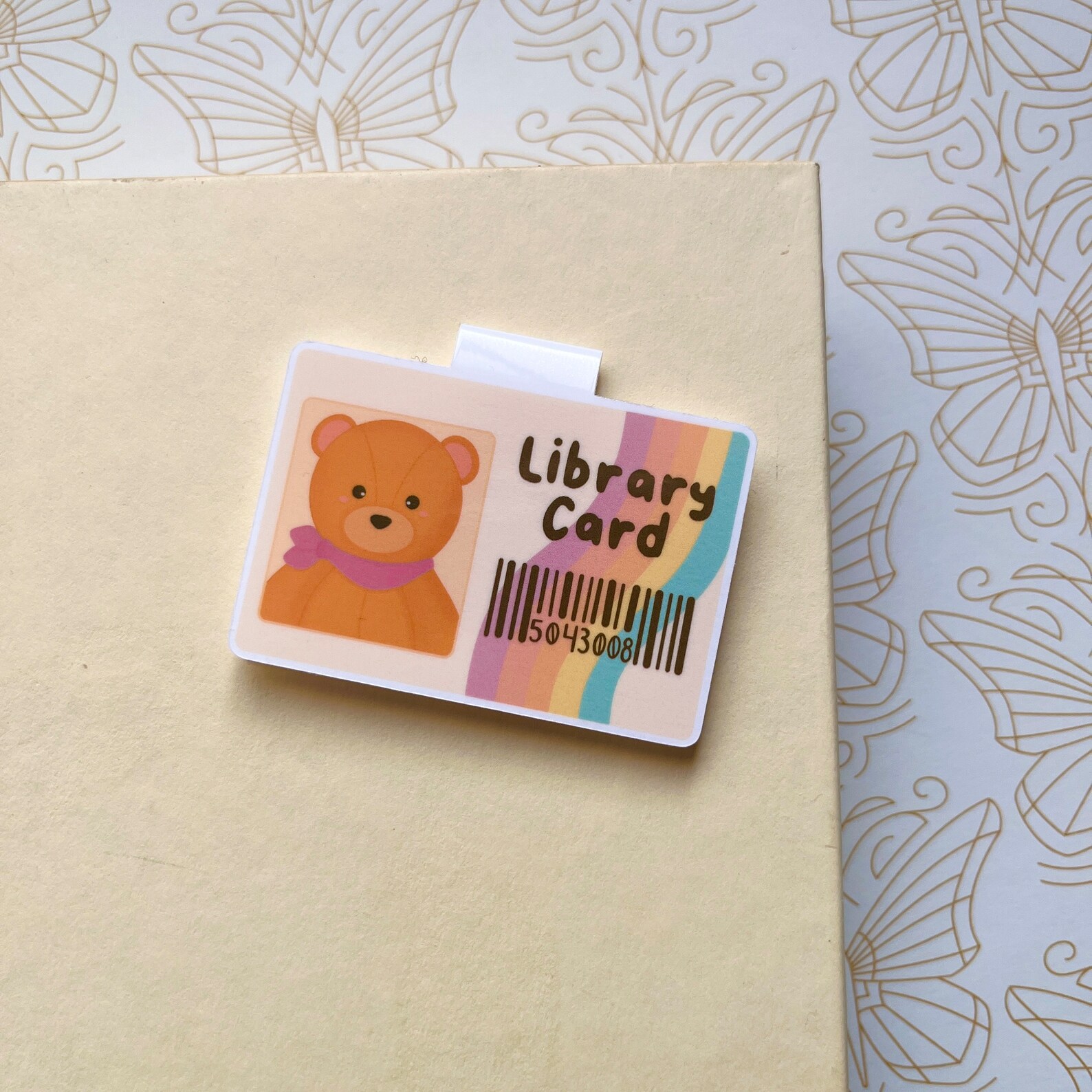 Bear Library Card Magnetic Bookmark | Cute Bookmark, Teddy Bear ...