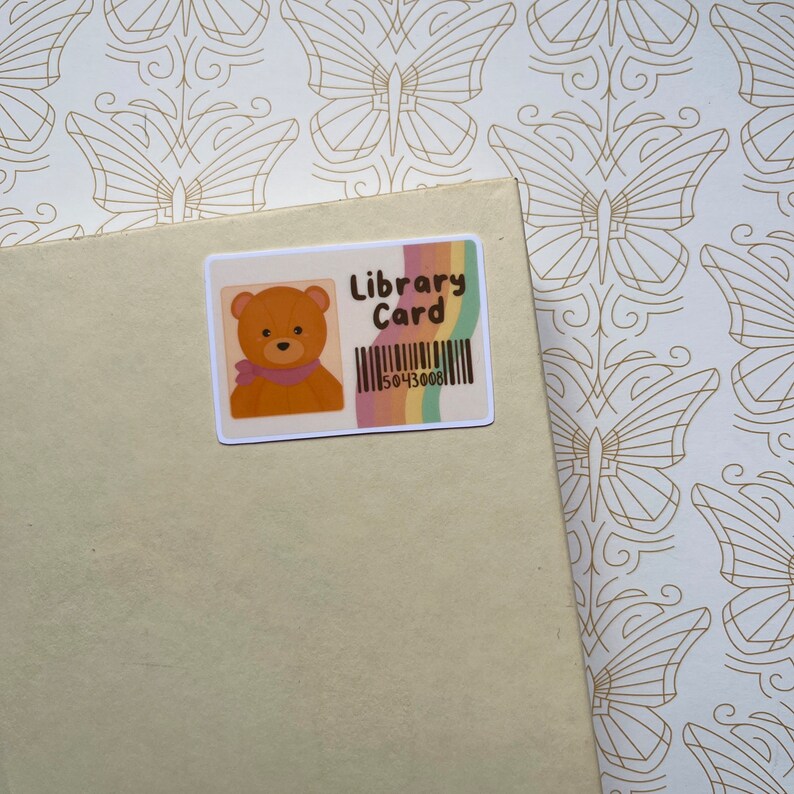 Bear Library Card Sticker | Library Card Sticker, Cute Teddy Bear ...