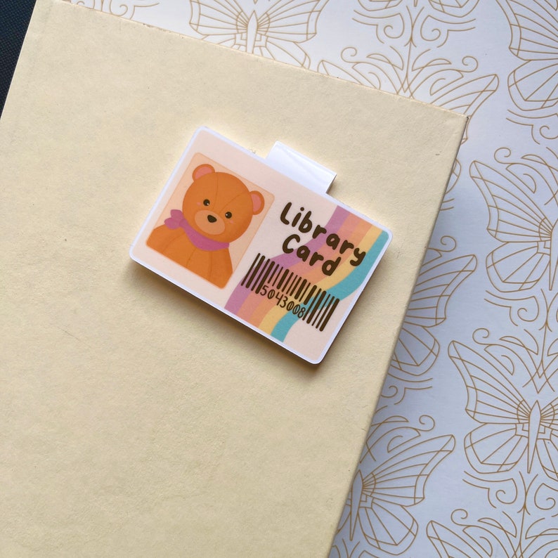 Bear Library Card Magnetic Bookmark | Cute Bookmark, Teddy Bear ...