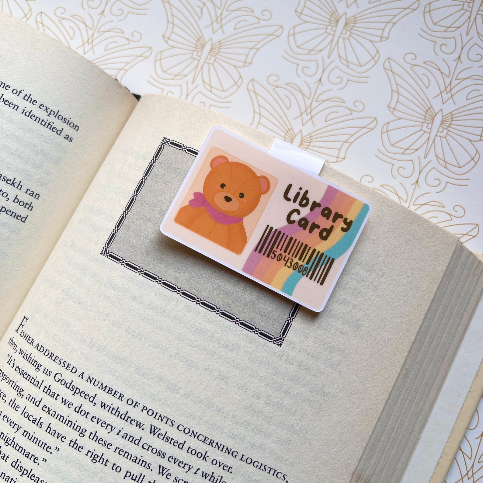 Bear Library Card Magnetic Bookmark | Cute Bookmark, Teddy Bear ...