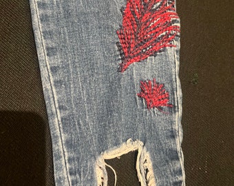 Reworked Upcycled Jeans— Embroidery