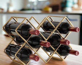 Honeycomb Metal Wine Rack | Beehive Wine Rack, Modern Wine Bottle Holder, Tabletop Bottle Organiser, Bar ware, Home Decor, Wine Lover Gift