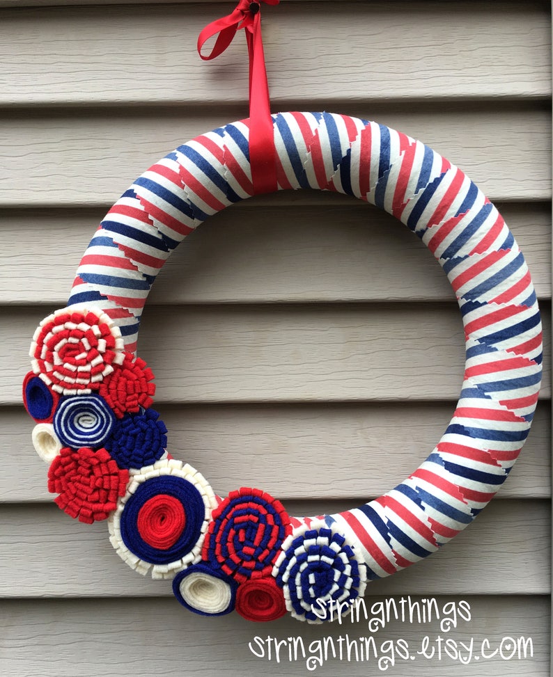 4th of July Wreath Patriotic Wreath Country Wreath July 4th Wreath American Wreath Independence Day Wreath Americana Wreath image 1