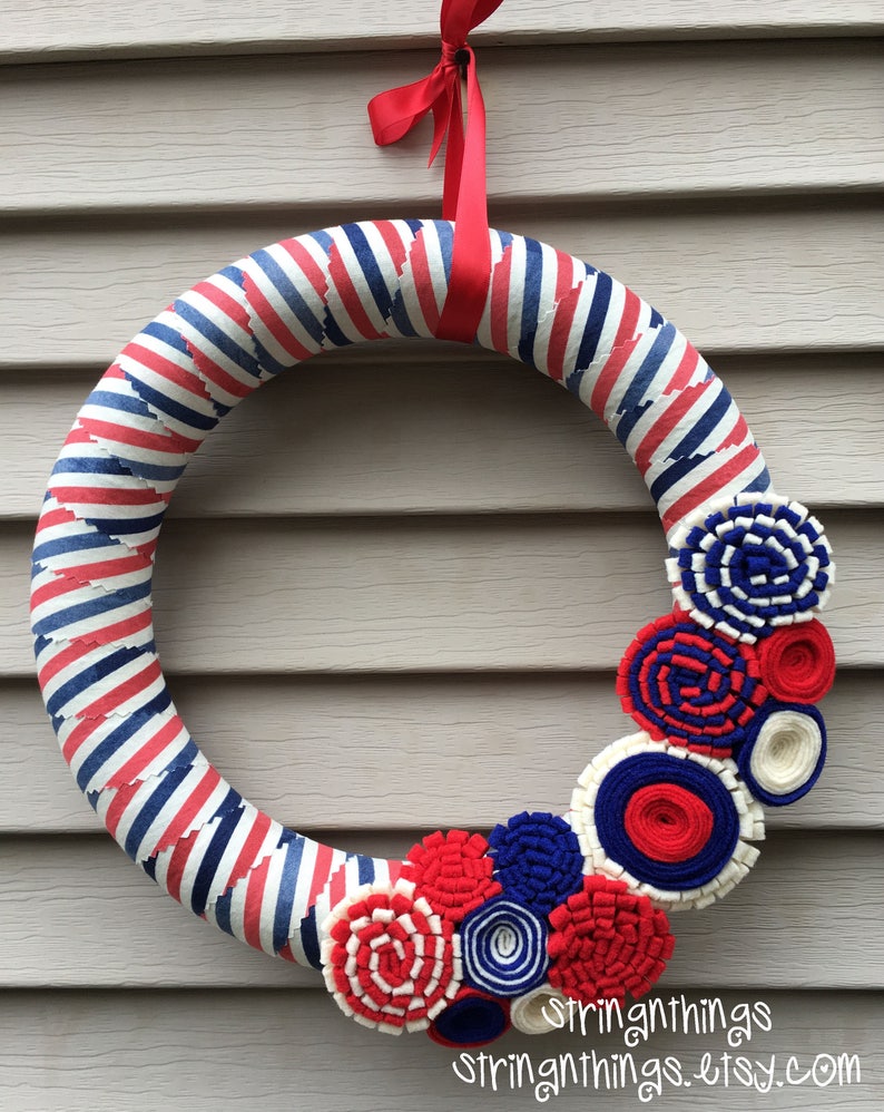 4th of July Wreath Patriotic Wreath Country Wreath July 4th Wreath American Wreath Independence Day Wreath Americana Wreath image 5