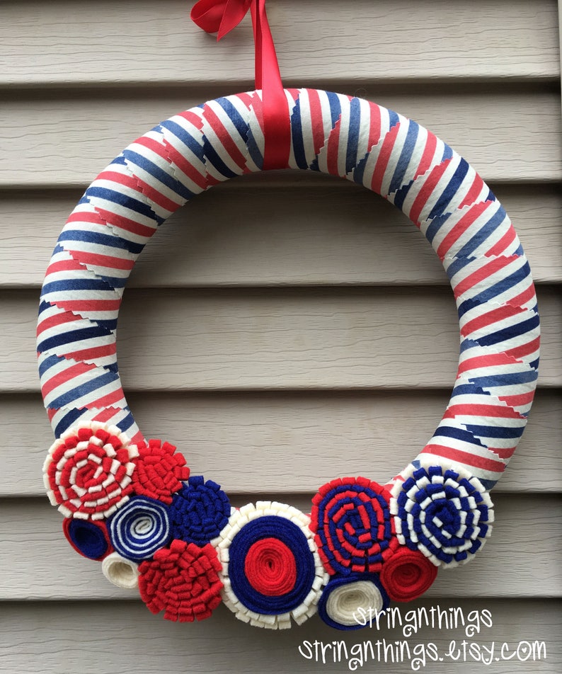 4th of July Wreath Patriotic Wreath Country Wreath July 4th Wreath American Wreath Independence Day Wreath Americana Wreath image 4