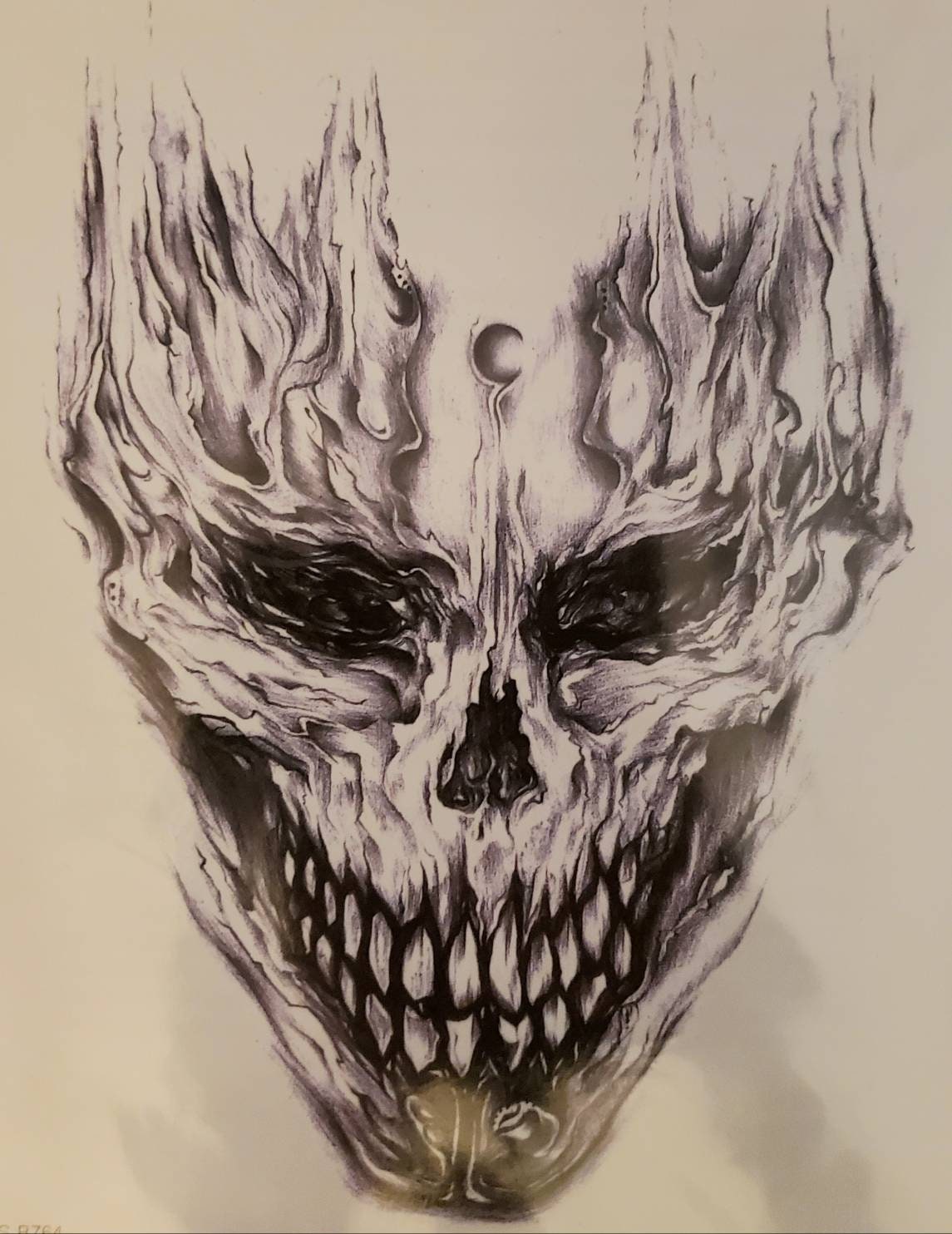 SCARY SKELETAL SMILE 2 Temporary Tattoo new - Etsy