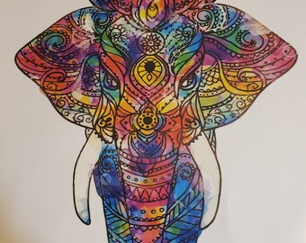 COLORFUL ELEPHANT  Temporary tatoo