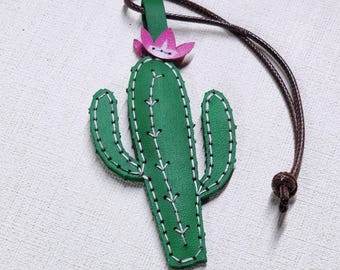 Kaktus Taschenanhnger: Personalisiertes Leder Geldbrse Accessoire - Etsy  sterreich