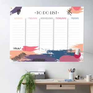 Weekly Calendar Dry Erase Board UV Printing Acrylic Board Personalized Family Calendar 2024 Calendar Weekly Acrylic Planner image 3