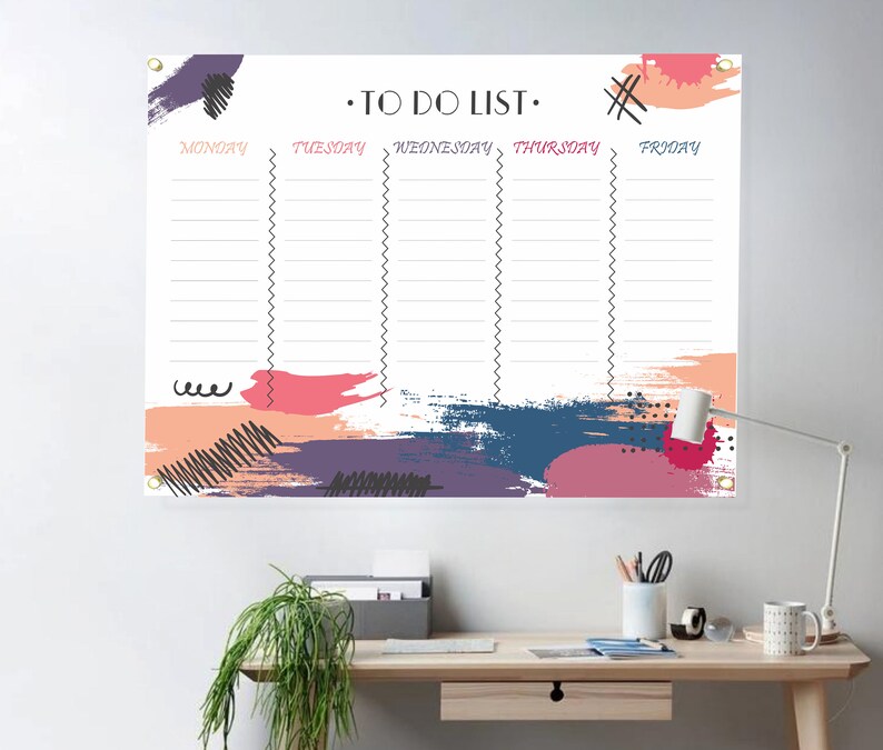 Weekly Calendar Dry Erase Board UV Printing Acrylic Board Personalized Family Calendar 2024 Calendar Weekly Acrylic Planner image 3