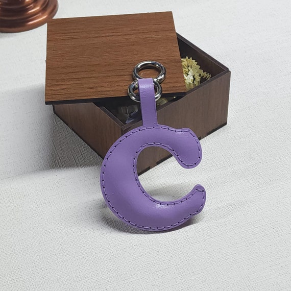 Monogram Leather Bag Charm: Personalized Initial Purse Accessory