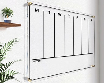 Personalized Weekly Planner Dry Erase Acrylic Board - 2024 Weekly Calendar - Acrylic Weekly Planner