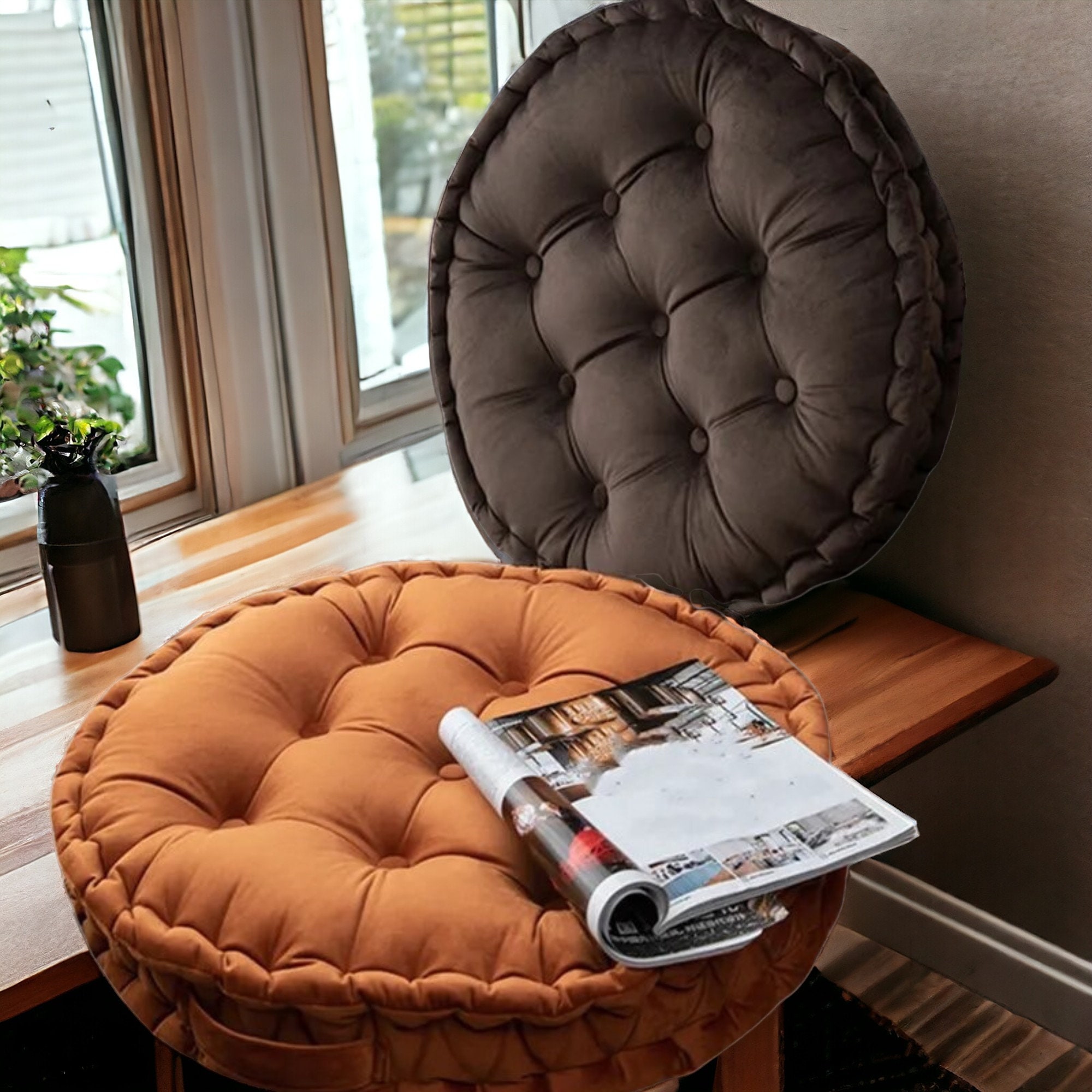 Large Round Floor Cushion Meditating Cushion Thick Tufted Sofa Cushion Round Floor Pillow Balcony Cushion Bohemian Home Decor Cushion Etsy