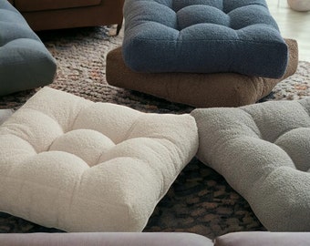 Rectangle Floor Cushion, Meditating Cushion, Outdoor Seating, Thick Tufted Sofa Cushion, Floor Pillow, Balcony Cushion, Bohemian Home Decor