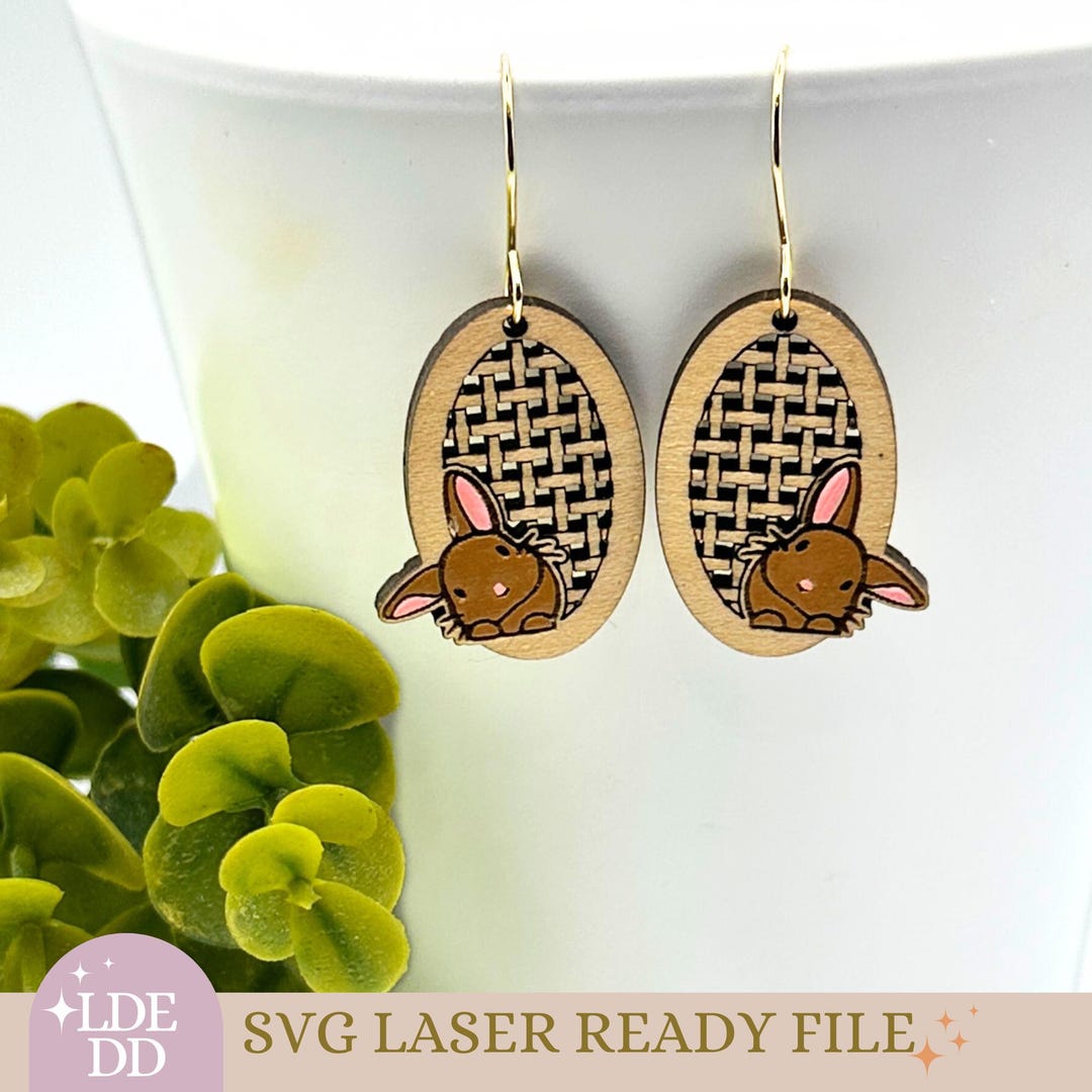 Rattan Bunny Earrings SVG | Laser Cut File (digital Download) - Etsy
