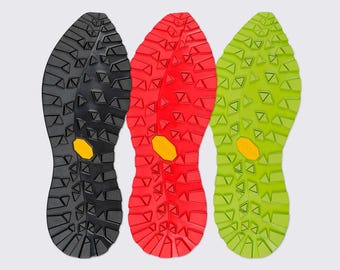 Suola per scarpe da ginnastica VIBRAM ZEGAMA 1474 nero/lime/rosso taglia 37-51