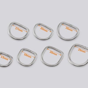 Stainless Steel Half Ring MD-0195 | D-Ring Bag Hardware for Leathercraft, Bags & Backpacks