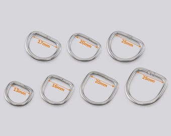 Stainless Steel Half Ring MD-0195 | D-Ring Bag Hardware for Leathercraft, Bags & Backpacks