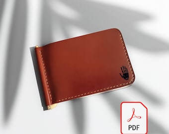 Slim Moneyclip Wallet Template – PDF Leather Pattern | Digital Wallet Making Template TANBOT0002