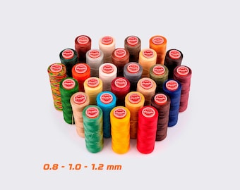 Galaces Waxed Flat Polyester Cord for Leather – 100m | Shoemaking, Repair, Crafting 56 Colors to Choose 0.8 / 1.0 / 1.2 mm
