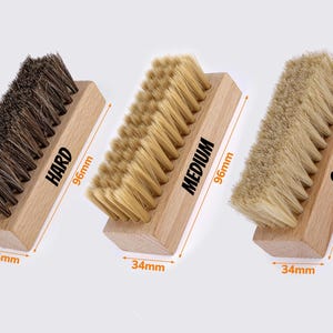 Universal Brush with Natural Bristles Soft / Medium / Hard Cleaning and Care