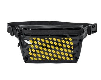 Vibram Yellow Lemon Pattern Transparent Fanny Pack | Clear Festival Waist Bag