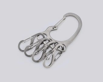 Stainless Steel Carabiner Set 20mm and 8mm Nickel Hardware for Bags, Backpacks & Gear MD-0185