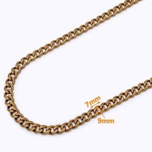 Metal fittings Brass chain for bag 9 mm per meter accessories for bags High Quality А544