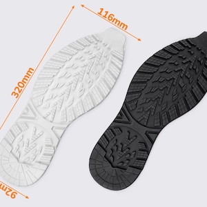Shoe Sole for Sneakers black/white Size 320 mm Thickness - 6mm