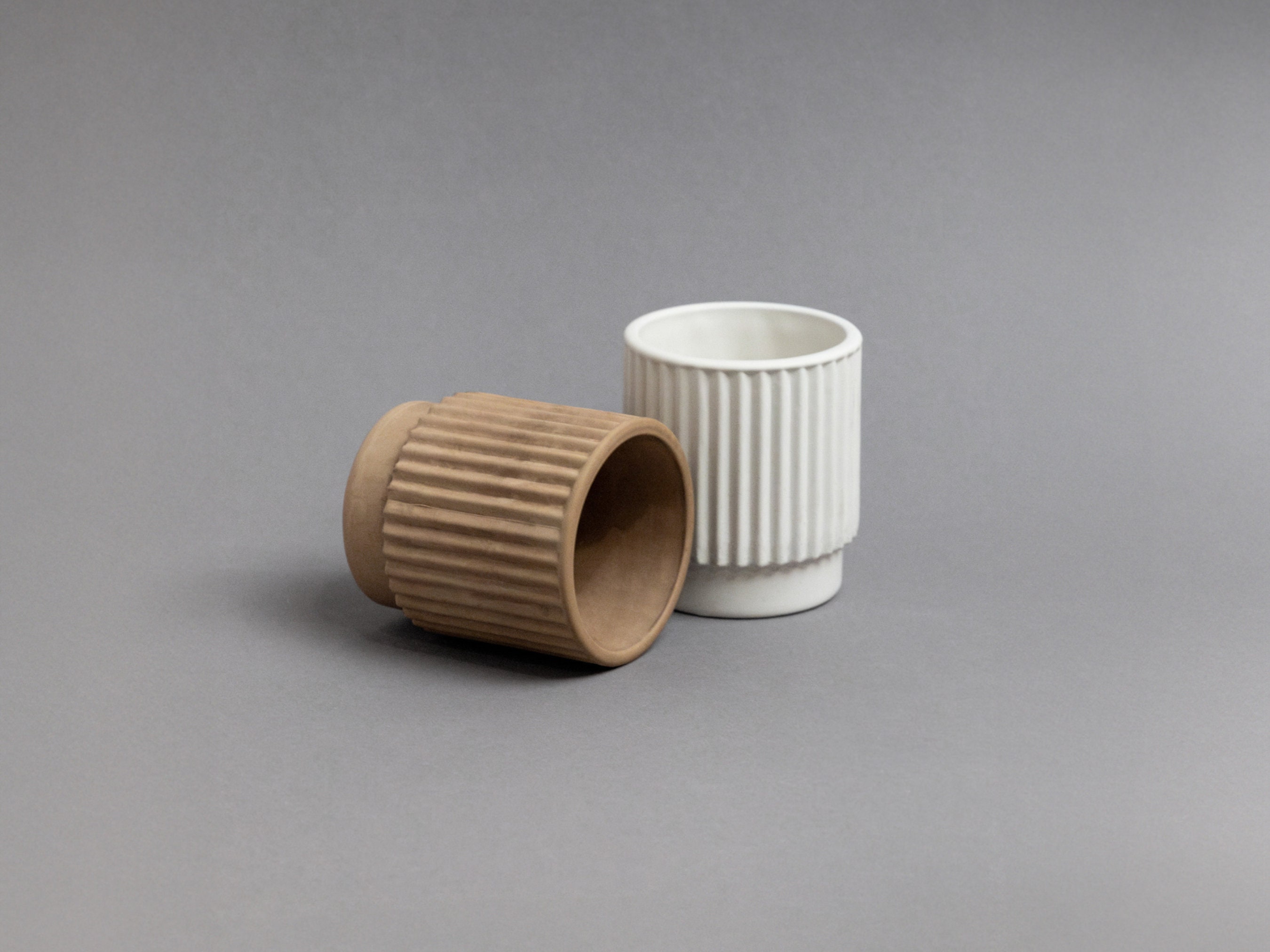 Vaso in cemento RIBBED Portacandele compatto Vasi da fiori in cemento di design Vasi in cemento per piante grasse Decorazione 10 pezzi