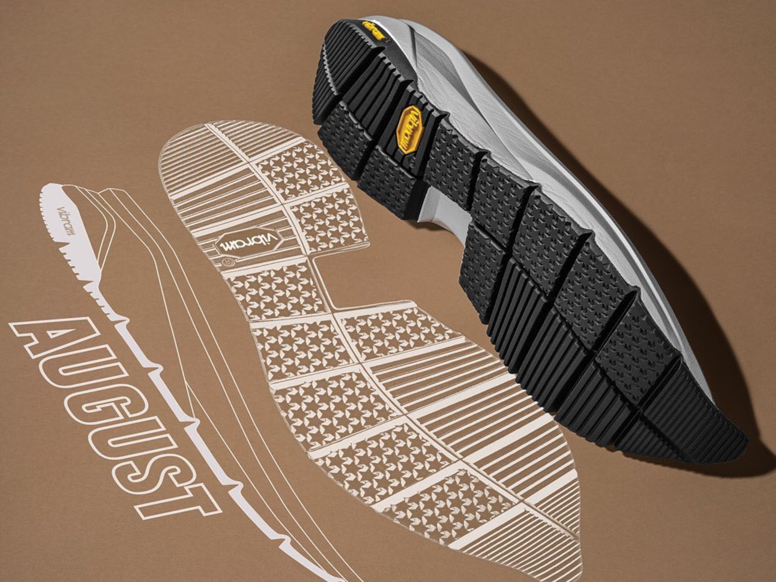 Shoe Sole for Sneakers VIBRAM AUGUST 893CS Caramel/white Size 37