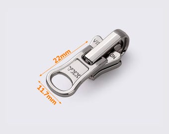 YKK スライダージッパー クロスオーバーランナー トラクタージッパー用 No.5、ニッケル色、DU4