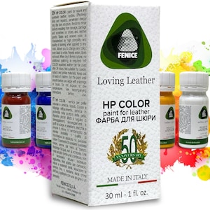 Dye for leather, textiles, synthetic leathers FENICE HP COLORS, 30 ml (26 colors to choose)