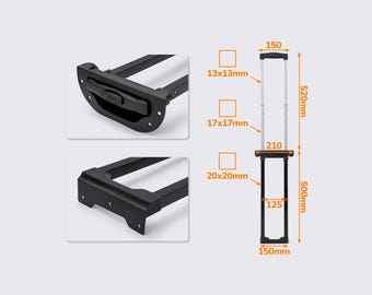 Telescopic Retractable Luggage Handle with Button – 3-Position Adjustable Suitcase Handle ЧМВС-008/3