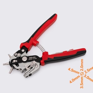 Revolver Punch for Punching Holes in Leather, Plastic, Textile, Rubber, Cardboard 2-4.5 mm