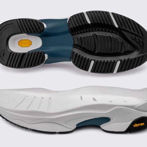 Shoe Sole for Sneakers VIBRAM RUNNER 90&#39;S (879CS) white/dark blue Size 10-13