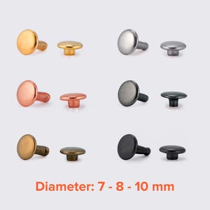 Rostfria Holnitennitar (20 st) 7-10 mm 6 färger slitstarka dubbelnitar för läderhantverk MD-0145