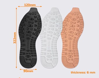 Universal Rubber Shoe Sole 298-322 mm | Cut-to-Size Outsole for Shoe Repair – 6 mm Thick – Multiple Colors art.700