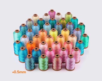 Galaces Iridescent Thread 0.5mm | Metallic Polyester Embroidery Thread | Shimmer Pearl Finish for Sewing & Embroidery