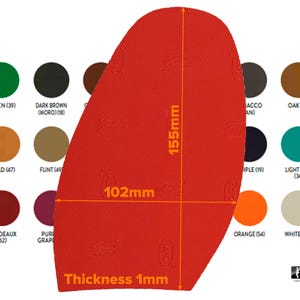 Vibram TEQUILGEMMA 3373 EASY WAY Top Sole Protective for Shoes thickness 1 mm 26 colors to choose