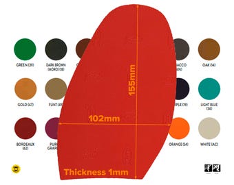Vibram TEQUILGEMMA 3373 EASY WAY Beschermende bovenzool voor schoenen dikte 1 mm 26 kleuren om uit te kiezen