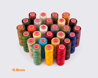 Galaces 0.80mm Waxed Flat Polyester Cord for Leather – 100m | Shoemaking, Repair, Crafting 56 Colors to Choose