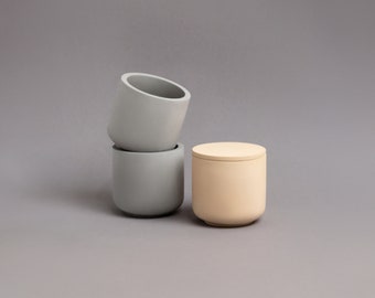 Vaso de concreto para vasos, tigela, suporte compacto para velas, vasos de concreto para flores, vasos de concreto para suculentas, decoração, 10 peças