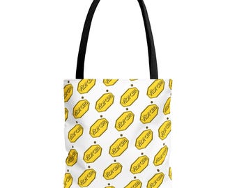 Vibram Yellow Soap Bar Pattern Tote Bag | All-Over Print Skincare Design