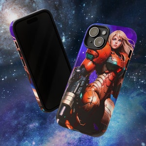 Video Game Bounty Hunter Women, Phone Case iPhone 16, 15, 14, Pro Max, 13, Samsung Galaxy S24, ,S23, S22 Google Beautiful case, Character